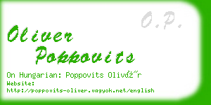oliver poppovits business card
